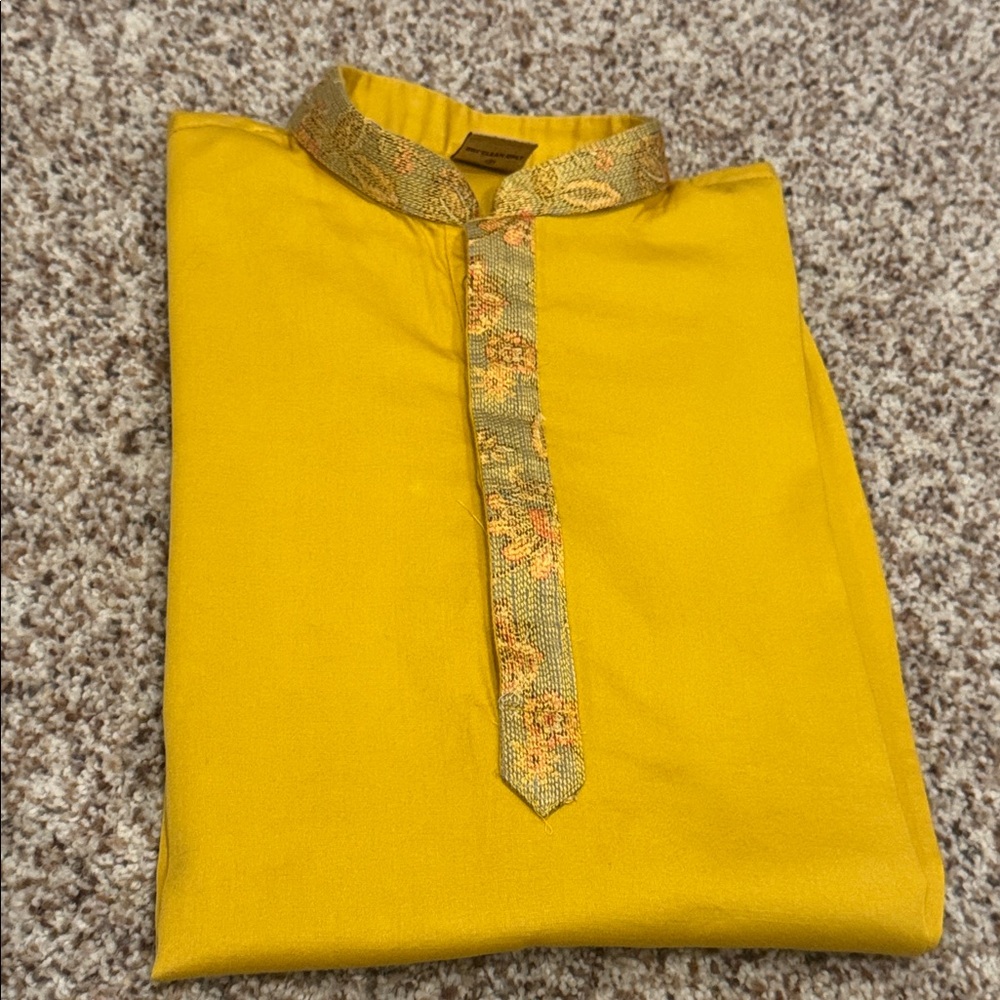 Manyavar kurta top in mustard Yellow for boys size 12